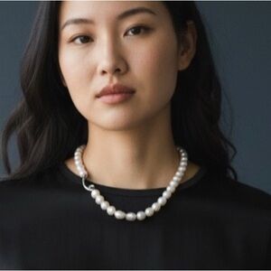 MISAKI cultured pearl necklace crafted in genuine 925 sterling silve